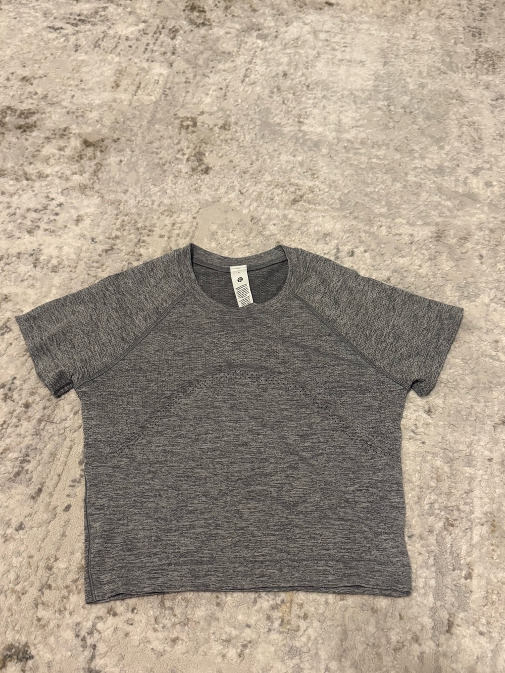 Lululemon Swiftly Tech Cropped Short Sleeve 2.0 , Slate Grey, Size 4